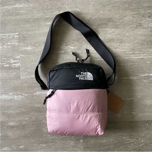 NWT The North Face Nuptse Crossbody Bag, Pink/ Black - Picture 2 of 9